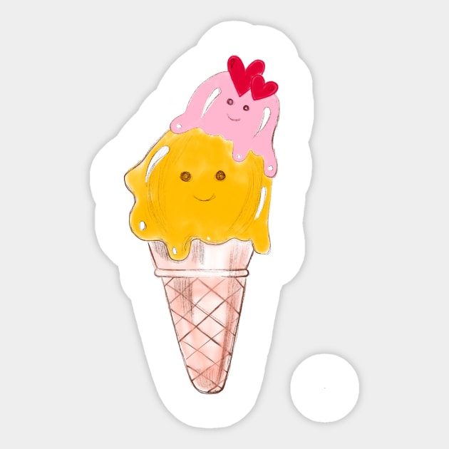 Cute Ice cream Sticker by Carriefamous
